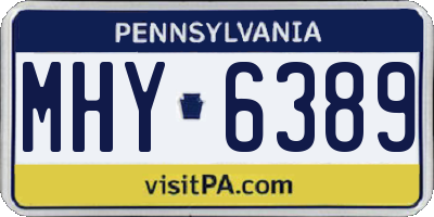 PA license plate MHY6389