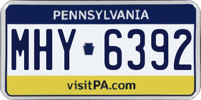 PA license plate MHY6392