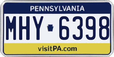 PA license plate MHY6398