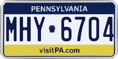PA license plate MHY6704