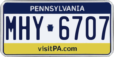 PA license plate MHY6707