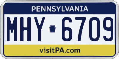 PA license plate MHY6709