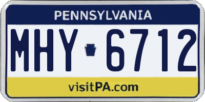 PA license plate MHY6712