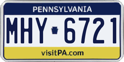 PA license plate MHY6721