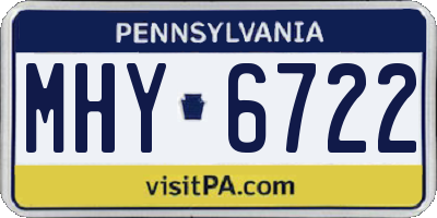 PA license plate MHY6722