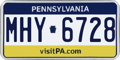 PA license plate MHY6728
