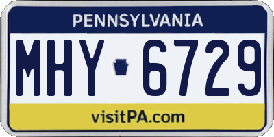 PA license plate MHY6729