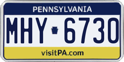PA license plate MHY6730