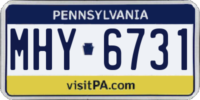PA license plate MHY6731