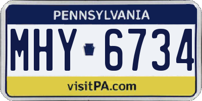 PA license plate MHY6734