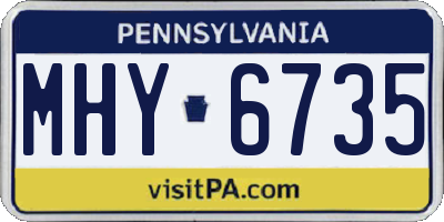 PA license plate MHY6735