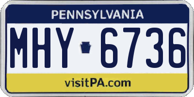 PA license plate MHY6736