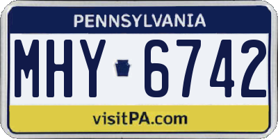 PA license plate MHY6742