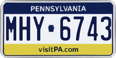 PA license plate MHY6743