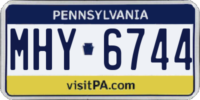 PA license plate MHY6744