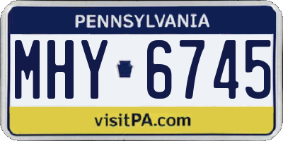 PA license plate MHY6745