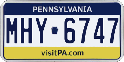 PA license plate MHY6747