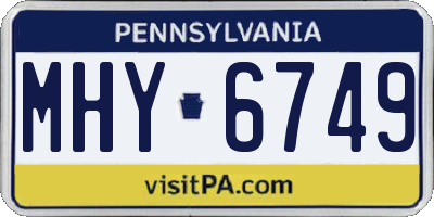 PA license plate MHY6749