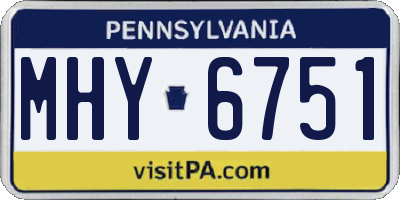 PA license plate MHY6751