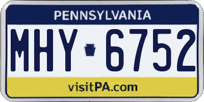 PA license plate MHY6752
