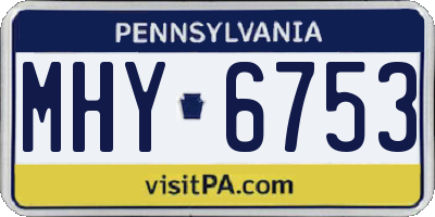 PA license plate MHY6753