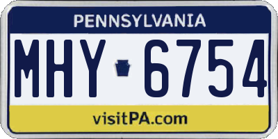 PA license plate MHY6754