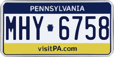 PA license plate MHY6758