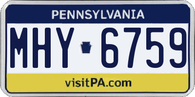 PA license plate MHY6759