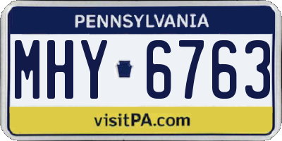 PA license plate MHY6763