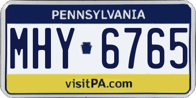PA license plate MHY6765
