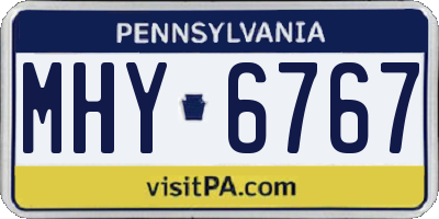 PA license plate MHY6767