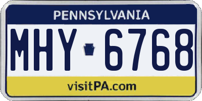 PA license plate MHY6768