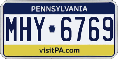 PA license plate MHY6769