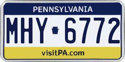 PA license plate MHY6772