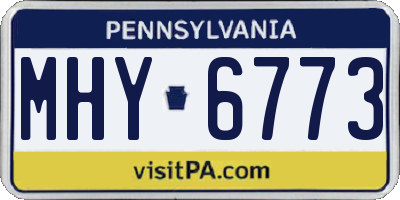 PA license plate MHY6773