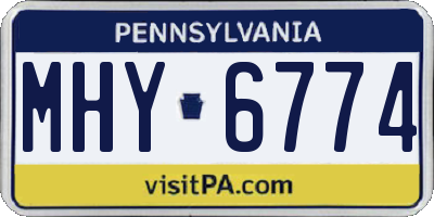 PA license plate MHY6774