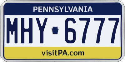 PA license plate MHY6777