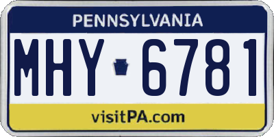 PA license plate MHY6781