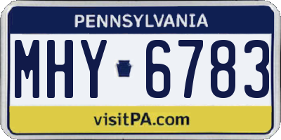 PA license plate MHY6783