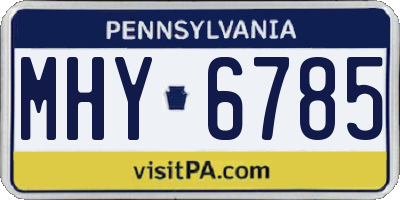 PA license plate MHY6785