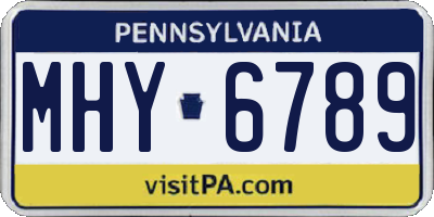 PA license plate MHY6789