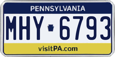 PA license plate MHY6793