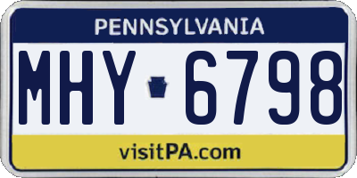 PA license plate MHY6798