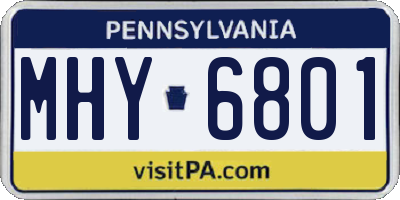 PA license plate MHY6801