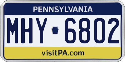 PA license plate MHY6802