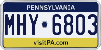 PA license plate MHY6803