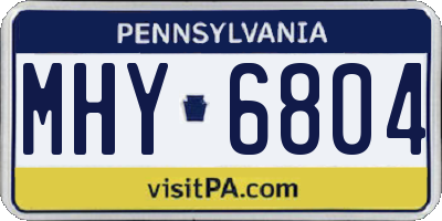 PA license plate MHY6804