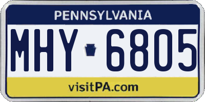 PA license plate MHY6805