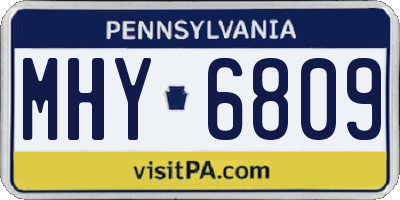 PA license plate MHY6809