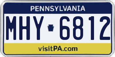 PA license plate MHY6812